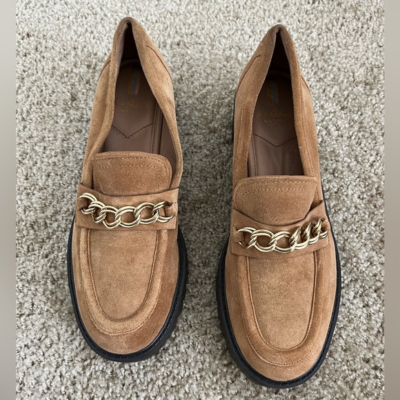 Sam Edelman Suede Leather Lug Sole Chunky Heel Taelor Loafers - Picture 2 of 6